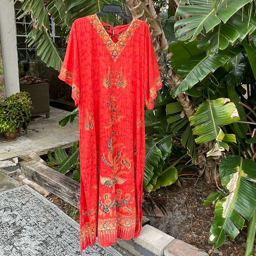 Vintage cotton batik  calf tan